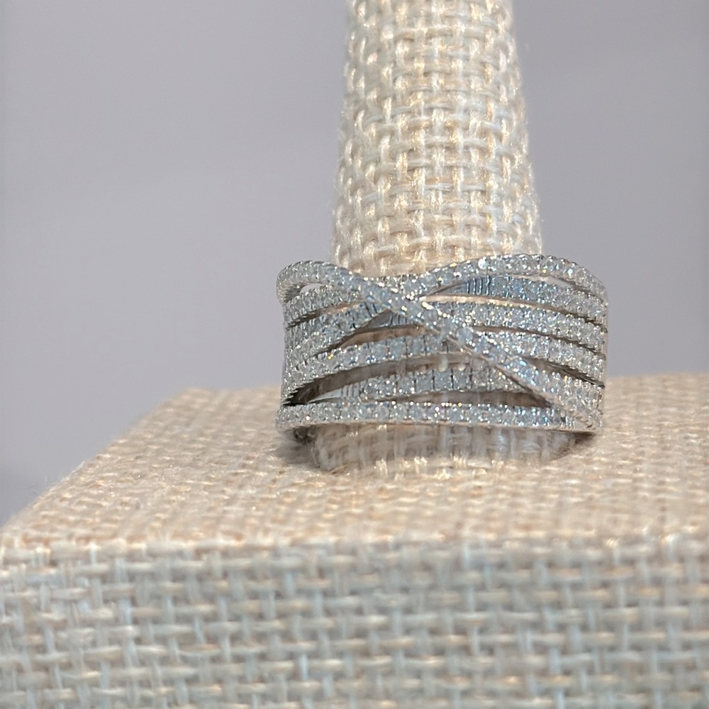 Giani Bernini Sterling Silver Cubic Zirconia Pave Interlocking Ring